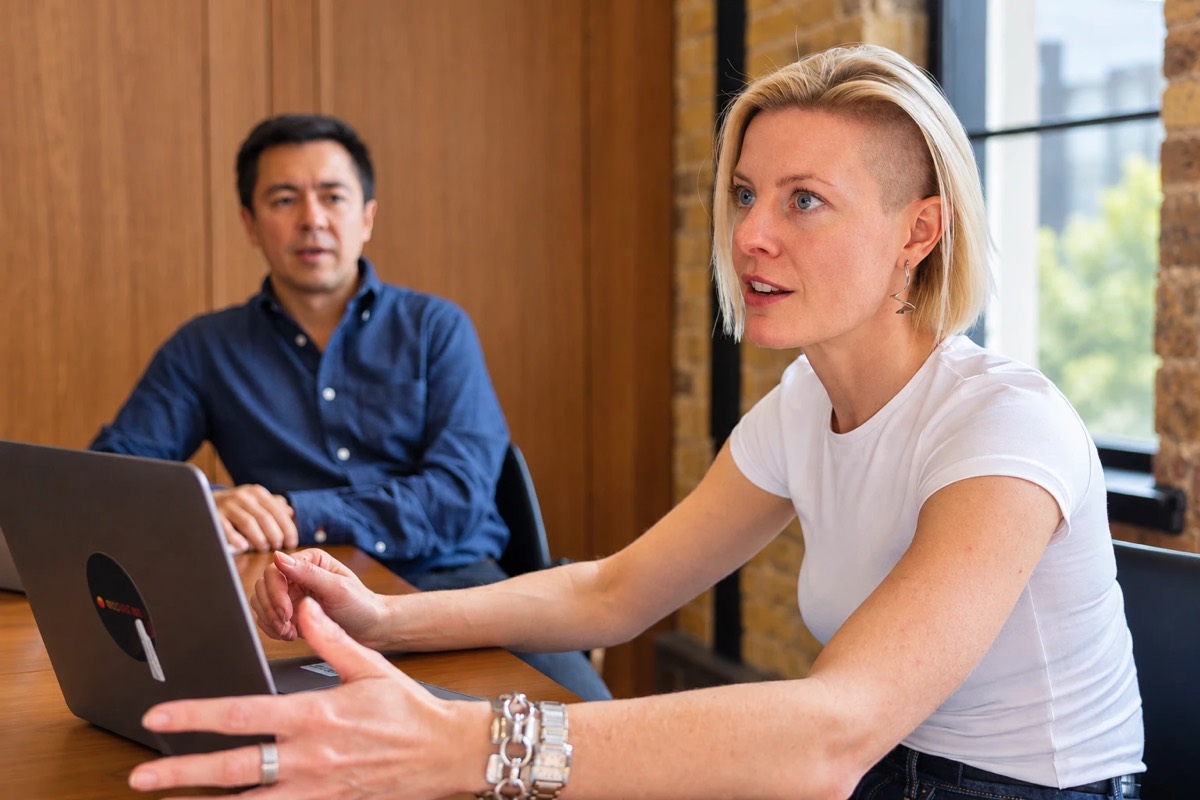 Alice Pillar and Sebastian Cameron in a working session
